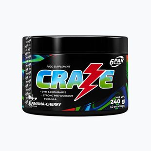 Předtréninkový stimulant 6PAK Craze 240g banán-višeň PAK/247