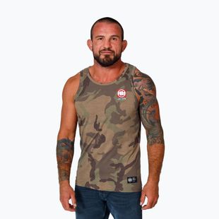 Pánské tričko na lezení Pitbull Small Hilltop Tank Top woodland camo