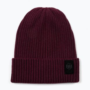 Zimní čepice Pitbull Beanie Velcro Logo burgundy