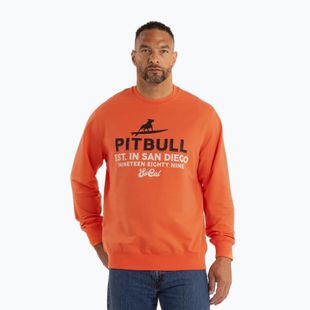 Pánská mikina  Pitbull Surfing Dog Crewneck Sweatshirt bright salmon