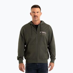 Pánská mikina Pitbull Troublemaker Hooded Zip Sweatshirt old green