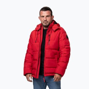 Pánská zimní bunda Pitbull Piedmont Quilted Hooded fluorescent/red
