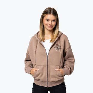 Dámská mikina Pitbull Skull Surf Hooded Zip chocolate mousse