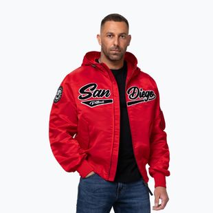 Pánská bunda Pitbull Aero Flight Hooded fluo/red