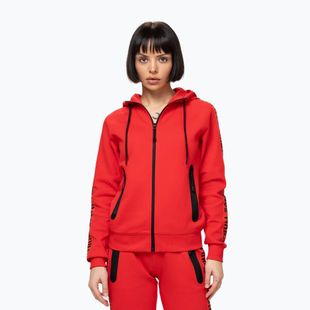 Dámská mikina Pitbull Explory Tape Hooded Zip fluo/red