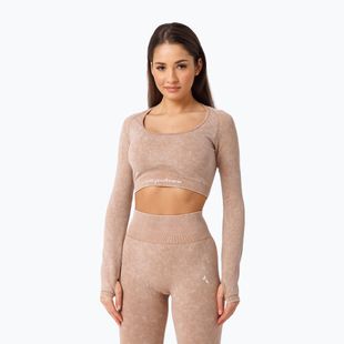 Dámské tréninkové tričko Longsleeve Carpatree Yasmine Seamless beige stone wash