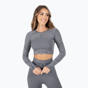 Dámský tréninkový longsleeve top MITARE Push Up Max Crop Top tmavě šedý K084