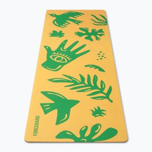 Podložka na jógu/fitness FORCEBAND Energy Yellow 4 mm green/yellow