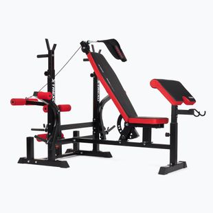 Posilovací lavice XTREXO BenchFit Max se stojanem a bicepsovým pultem black