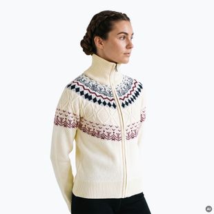 Dámský svetr Woolcano SWT1092 Kremowy/Granatowy