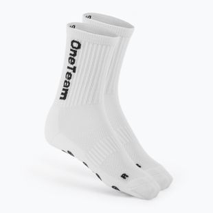 Dětské fotbalové ponožky OneTeam Precision Grip non-slip 2-pack white