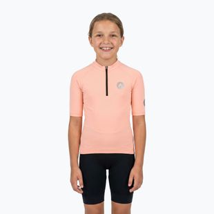Dětské cyklistické tričko ATTABO TEVRA JR krátký zip růžové