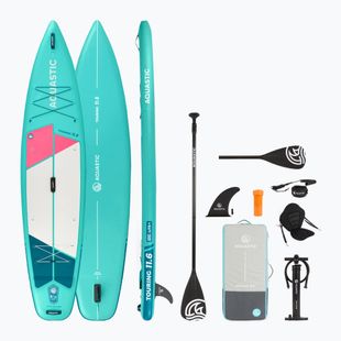 Sada paddleboard SUP nafukovací AQUASTIC Touring 11'6" green