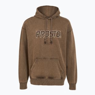Pánská mikina PROSTO Checked Hoodie dark brown