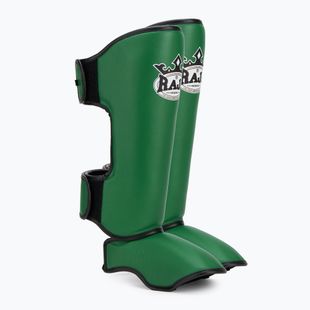 Chrániče holení a chodidel RAJA BOXING Lightweight Shin Guards Genuine Leather dark green