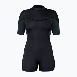 Dámský plavecký neopren Xcel Axis Back Zip Spring 2 mm black/palm/monstera print