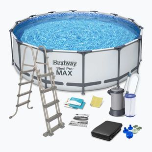 Bazén s kovovou konstrukcí  Bestway Steel Pro Max Pool Set 5612Z 488 x 122 cm šedý