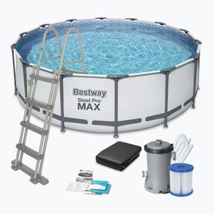 Bazén s kovovou konstrukcí  Bestway Steel Pro Max Pool Set 457 x 122 cm šedý