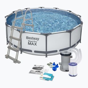 Bazén s kovovou konstrukcí  Bestway Steel Pro Max Pool Set 366 x 100 cm šedý