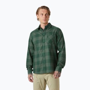 Pánské tričko Helly Hansen Aker Flannel LS jungle green buffalo plaid