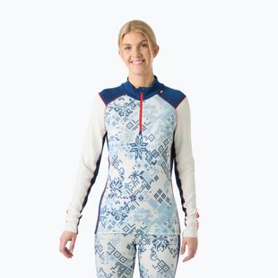 Dámská termo mikina Helly Hansen Lifa Merino Midweight Gra 1/2 Zip bright blue new nordic aop