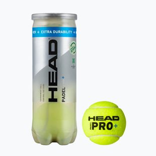 Míčky na padel  HEAD Padel Pro+ 3 ks yellow