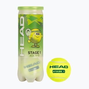 Dětské tenisové míčky HEAD Stage 1 3 ks green