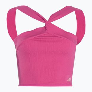 Dámský top adidas Ribbed Active Seamless Halter Bralette 3D semi lucid fuchsia