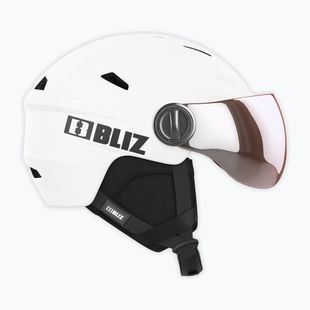 Lyžařská helma  Bliz Strike Visor matte white/ orange silver mirror