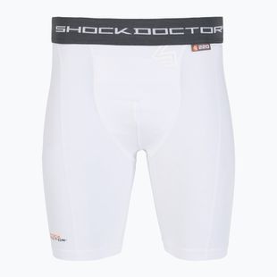 Kompresní šortky s chráničem rozkroku Shock Doctor Compression white