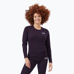 Dámská termoakční mikina ODLO Warm Originals Stripes Bl Top Crew Neck dark saphire
