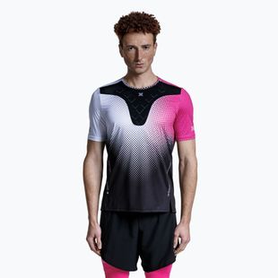 Pánské běžecké tričko X-Bionic Corefusion dot fade/neo pink/white