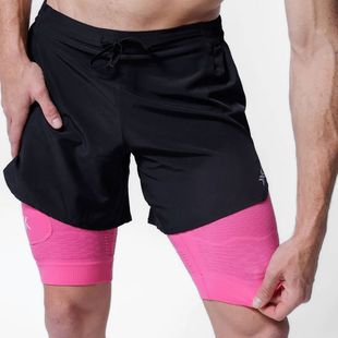 Pánské běžecké šortky X-Bionic Efektor 2v1 x black/neo pink