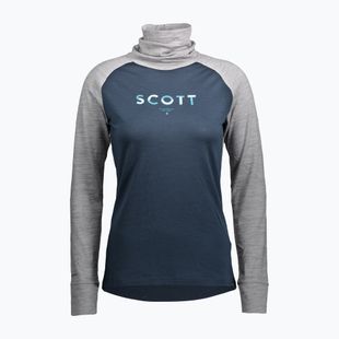 Dámská termoakční mikina SCOTT Defend Merino High Neck light grey melange/dark blue