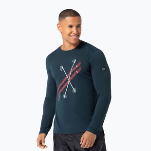 Pánské tričko Longsleeve super.natural Kryssede Ski blueberry/fresh white/high risk red
