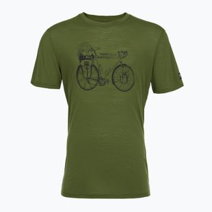 Pánské tričko super.natural Bicycle Nomad Tee chive/jet black