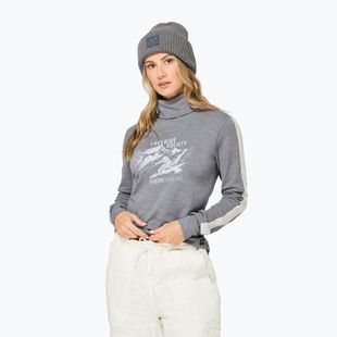 Dámský svetr Super.Natural Freeride Roll Neck cashmere grey melange / f. white / f. white