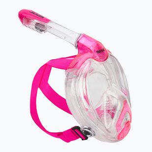 Dětská celoobličejová šnorchlovací maska SEAC Magica black silicone/pink