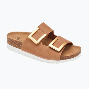 Dámské pantofle Scholl Montery 2 Straps Ad Med cognac