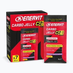 Sada sacharidových želé  Enervit Gel C2: 1 Cabo Jelly 7 pcs x 50 g tropical fruits