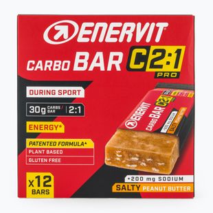 Sada energetických tyčinek Enervit C2:1 Carbo Pro 12 pcs x 45 g salty peanut butter