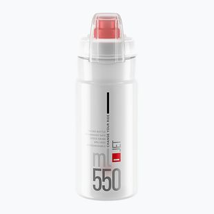 Cyklistická láhev Elite Jet Plus 550 ml clear/red logo