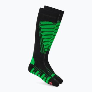 Lyžařské ponožky Mico Heavy Weight Superthermo Primaloft Merino Ski black fluorescent green