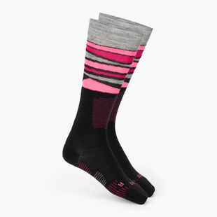 Dámské lyžařské ponožky Mico Light Weight Superthermo Natural Merino Ski black/fuchsia fluo