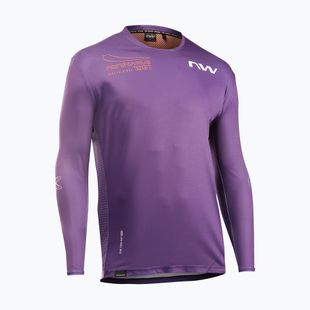 Pánský cyklistický dres Longsleeve Northwave Edge 2 dark purple/orange