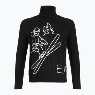 Pánský svetr EA7 Emporio Armani Mountain Apres Ski Embroidery Knitted black / bianco emb