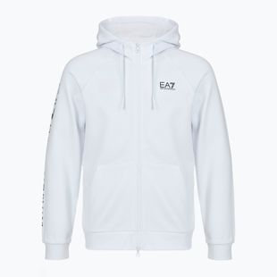 Pánská mikina Emporio Armani EA7 Train Logo Series Extended Logo Hoodie Fz white / black
