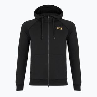 Pánská mikina Emporio Armani EA7 Train Logo Series Extended Logo Hoodie Fz black / gold