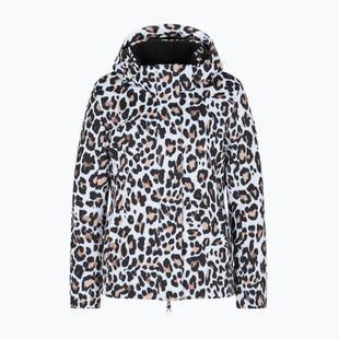 Dámská lyžařská bunda EA7 Emporio Armani Ski Kitzbuhel Softshell fancy white animalier