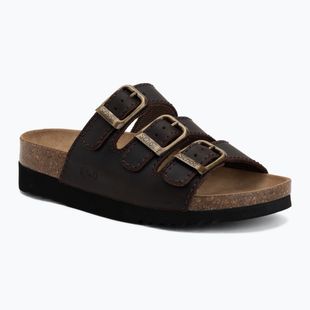 Dámské pantofle Scholl Rio Wedge Ad Med dark brown